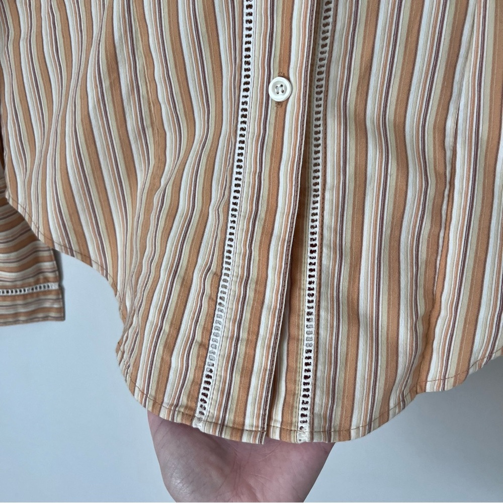 2000s Striped Fall Button-Up Shirt - Picture 3 of 5